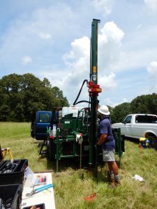 Giddings drill rig operated by Dr. Ron Counts